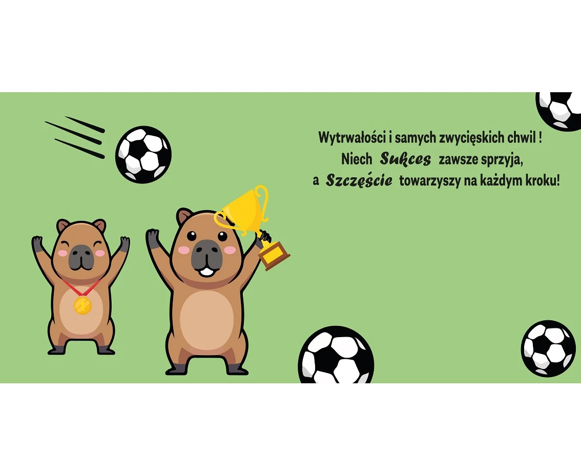 Greeting Card B6 Capybara Football Player, 1 pc.